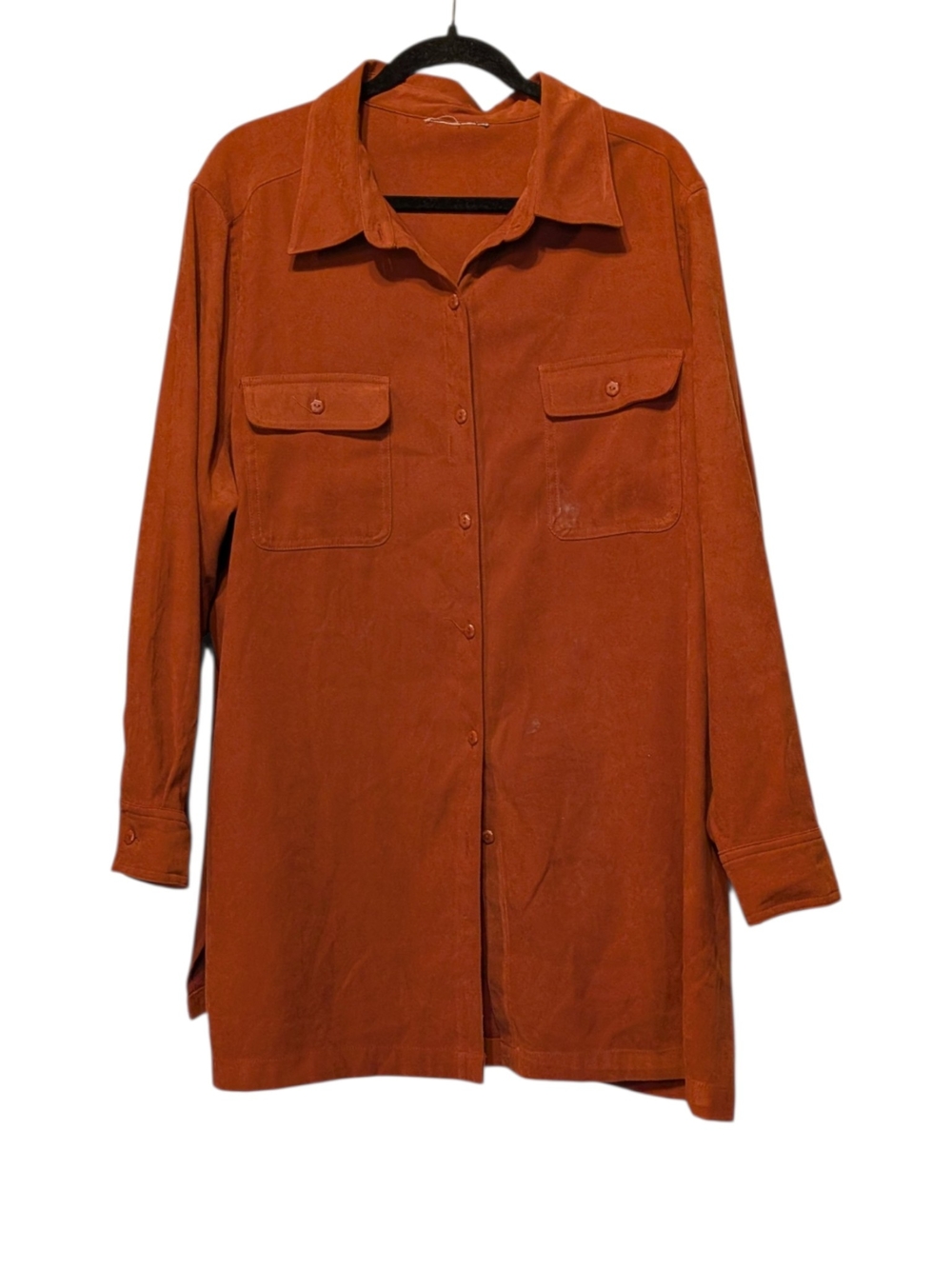 Boho Midi Shirt Dress In Rust Orange